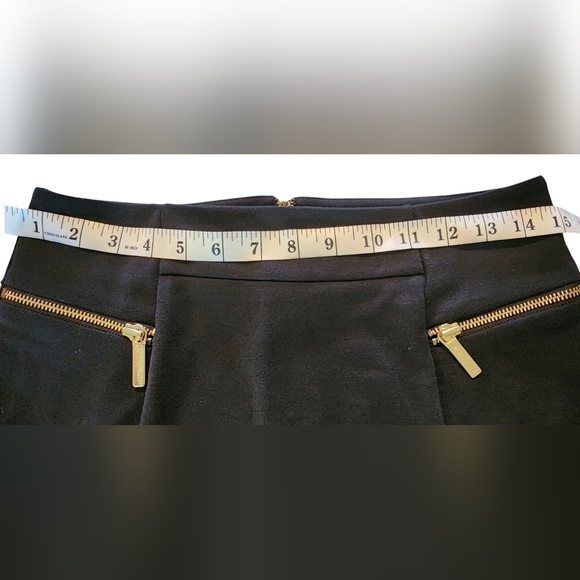 Michael Kors Black Pencil Skirt with Gold Zipper Accents. - Picture 7 of 8